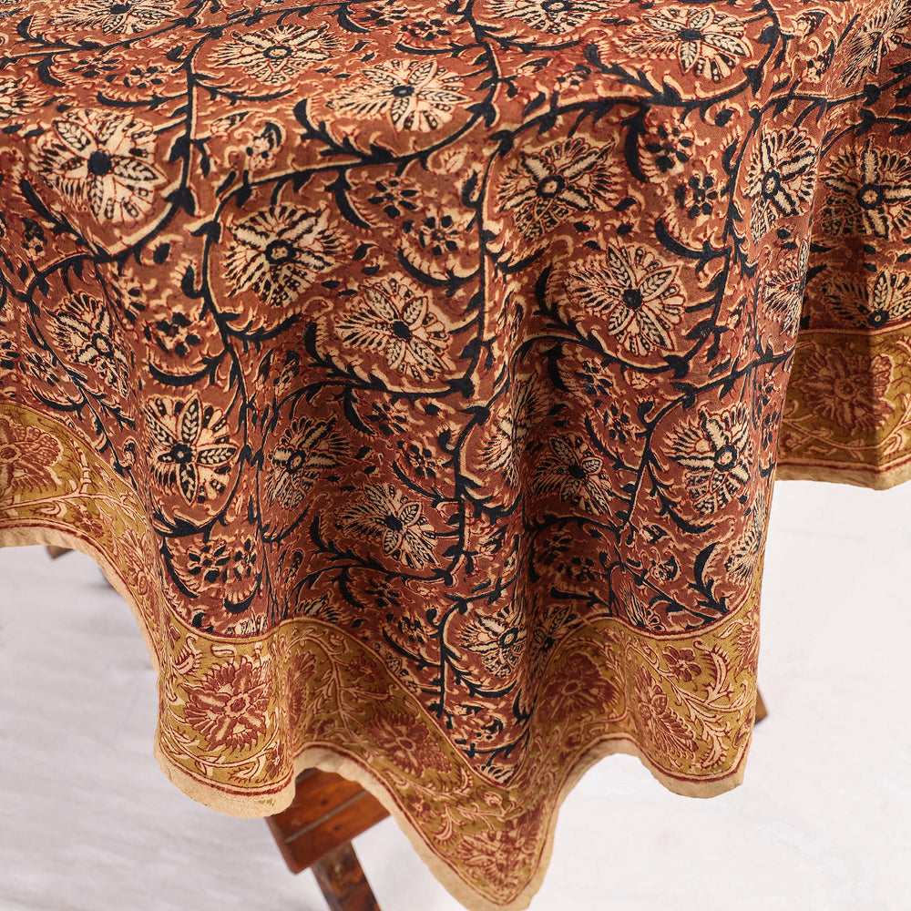 kalamkari block printed table cover