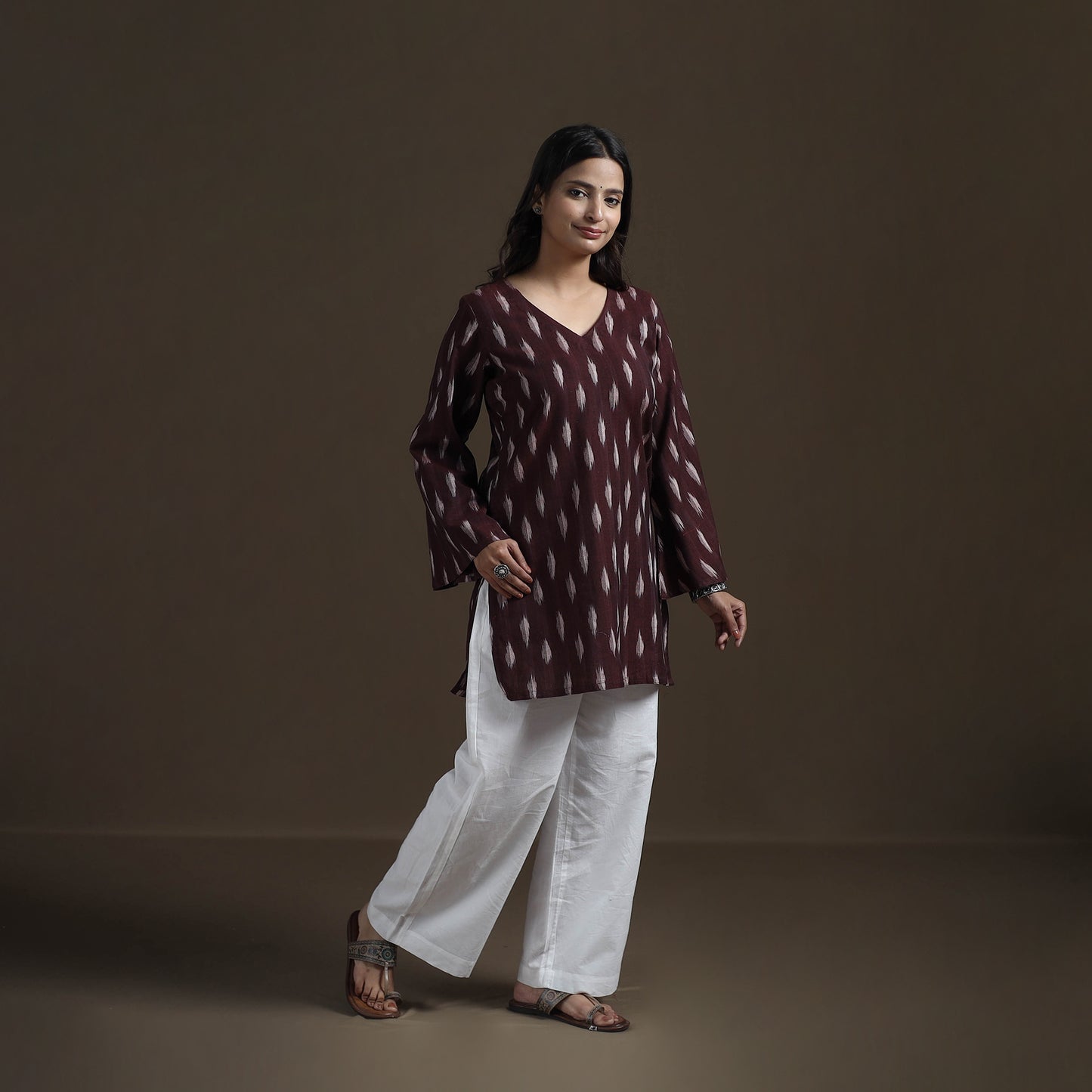 Pochampally Ikat Cotton Short Kurta for Women 23