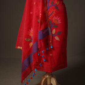 Jamdani Pure Handloom Muslin Unstitched Dress Material: Kurta with Dupatta 33