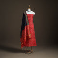 Pochampally Ikat Handloom Sico Unstitched Dress Material: Kurta with Dupatta 01