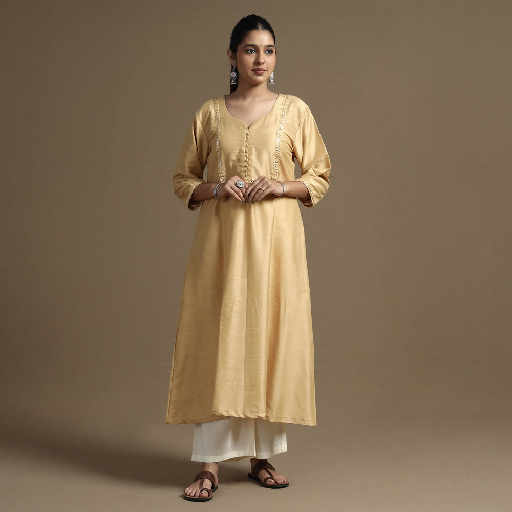 plain silk kurta