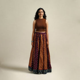 Multicolor - Bandhani Tie-Dye 24 Kali Patchwork Cotton Long Skirt 20