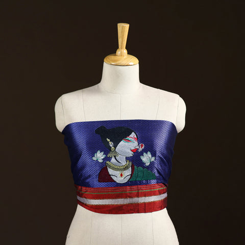 Women Embroidered Mercerised Cotton Khun Blouse Piece 15