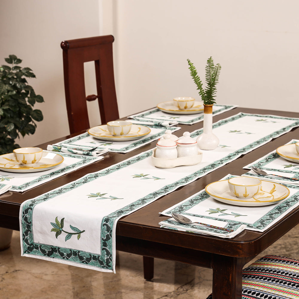 Block Printed Cotton Table Runner