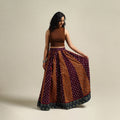 Multicolor - Bandhani Tie-Dye 24 Kali Patchwork Cotton Long Skirt 20