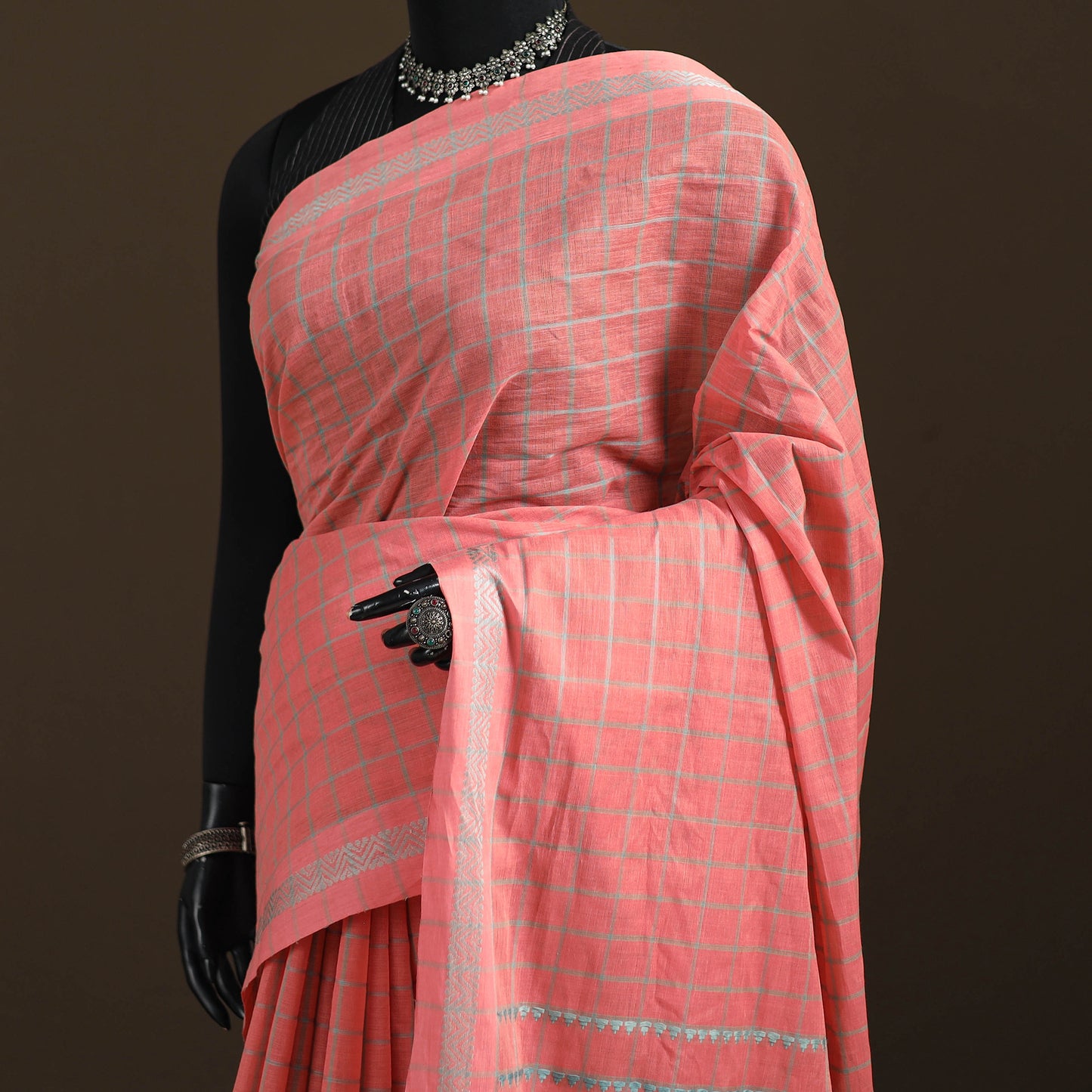 Bengal Handwoven Cotton Checks Begumpuri Saree 24