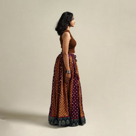 Multicolor - Bandhani Tie-Dye 24 Kali Patchwork Cotton Long Skirt 20