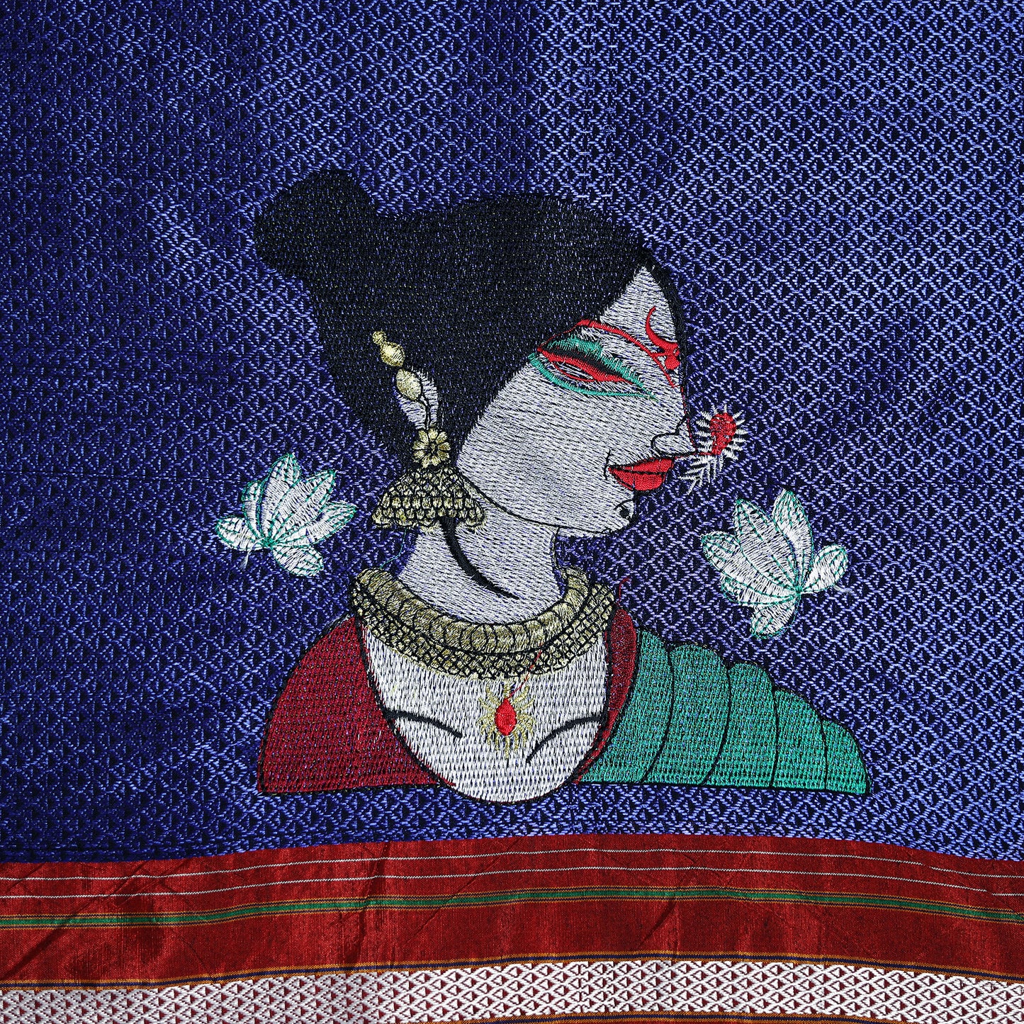 Women Embroidered Mercerised Cotton Khun Blouse Piece 15