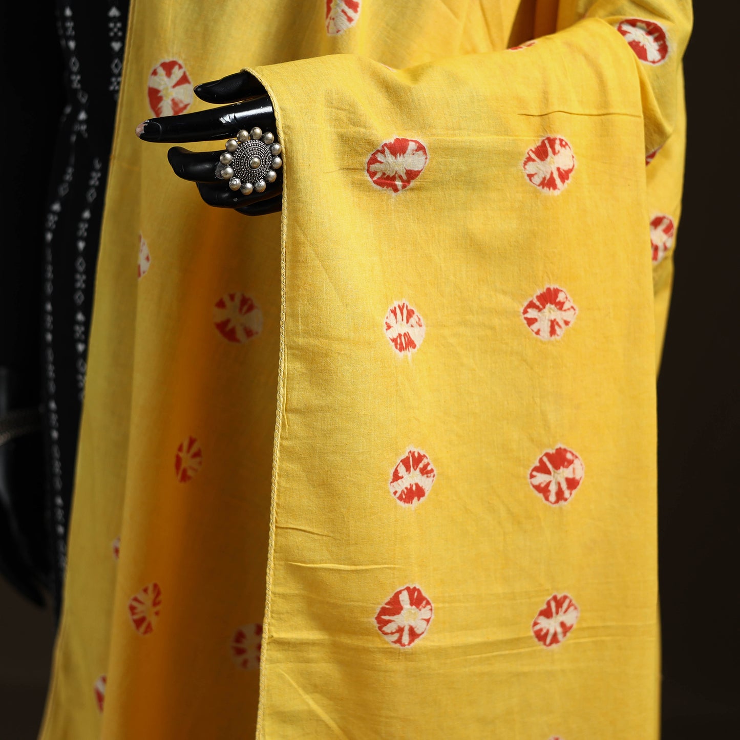 Shibori Tie-Dye Cotton Dupatta with Tassels 21