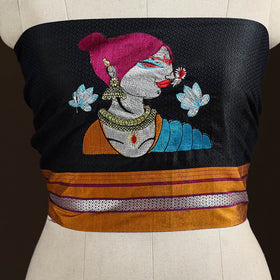 Women Embroidered Mercerised Cotton Khun Blouse Piece 16