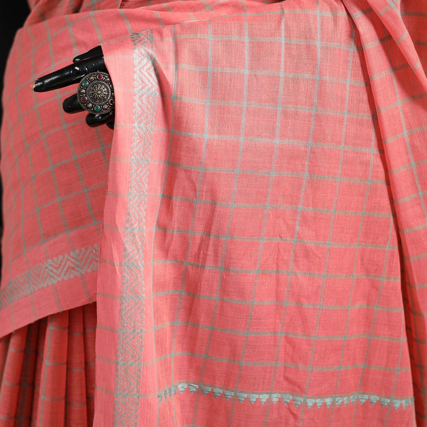 Bengal Handwoven Cotton Checks Begumpuri Saree 24