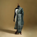 Green - Pipad Hand Block Print Natural Dyed Chanderi Silk Handloom Dupatta 20
