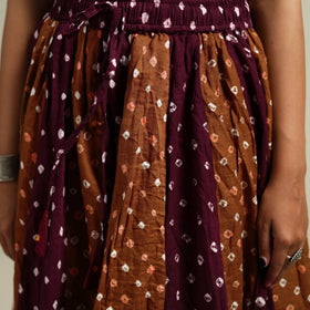 Multicolor - Bandhani Tie-Dye 24 Kali Patchwork Cotton Long Skirt 20