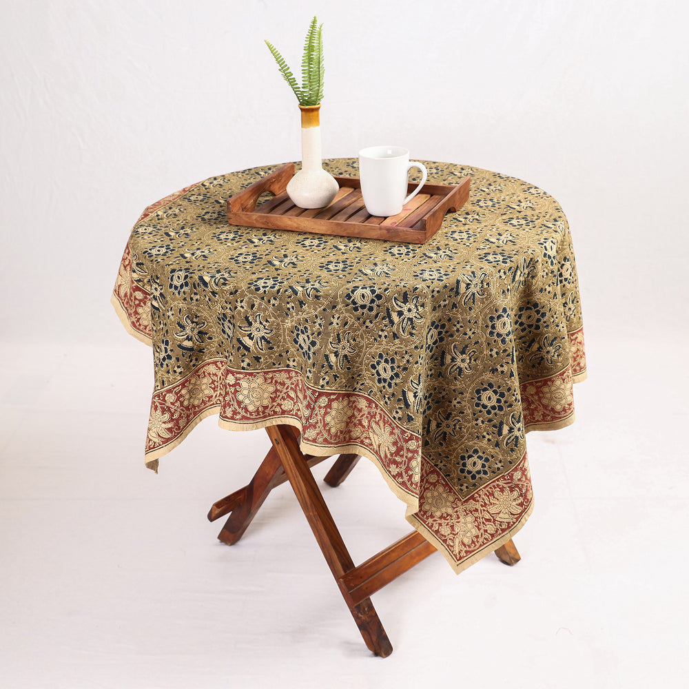 kalamkari block printed table cover