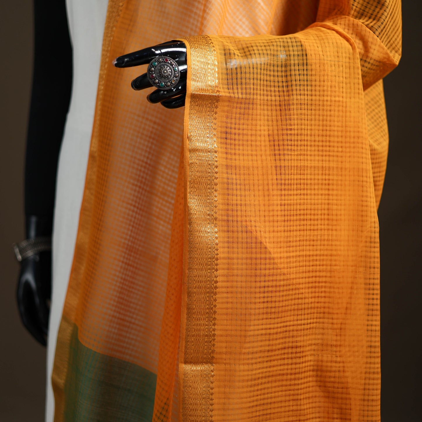 Pure Handloom Cotton Nizam Zari Border Mangalagiri Dupatta 25