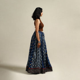 Multicolor - Bandhani Tie-Dye 24 Kali Patchwork Cotton Long Skirt 21