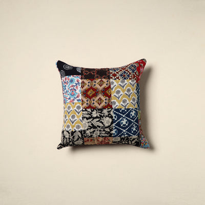 Multicolor Handcrafted Cotton Patchwork Cushion Cover