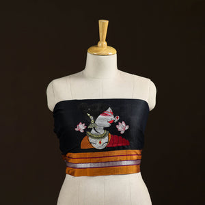 Black - Women Embroidered Mercerised Cotton Khun Blouse Piece 17