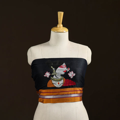 Women Embroidered Mercerised Cotton Khun Blouse Piece 17