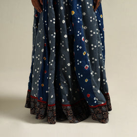 Multicolor - Bandhani Tie-Dye 24 Kali Patchwork Cotton Long Skirt 21