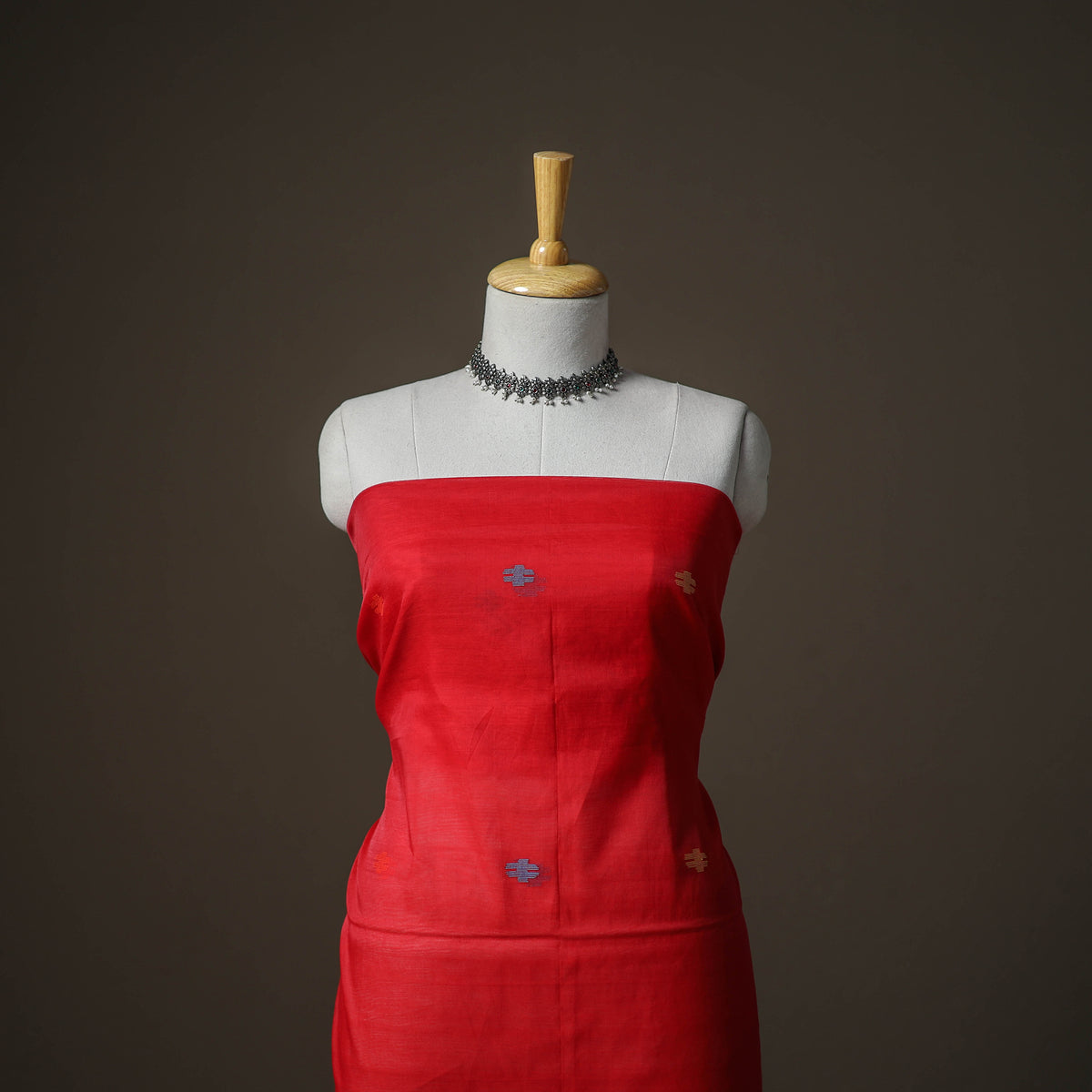 Jamdani Pure Handloom Muslin Unstitched Dress Material: Kurta with Dupatta 35