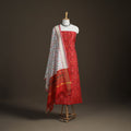 Pochampally Ikat Handloom Sico Unstitched Dress Material: Kurta with Dupatta 02