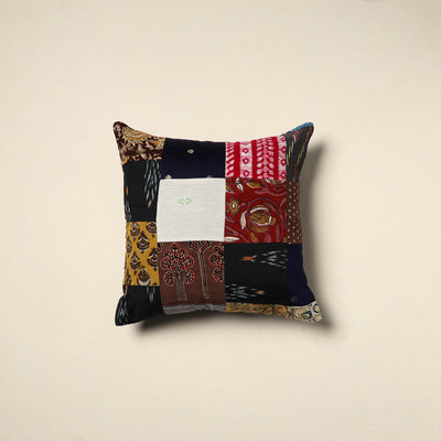 Multicolor - handcrafted cotton patchwork cushion cover 133