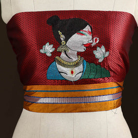 Women Embroidered Mercerised Cotton Khun Blouse Piece 18