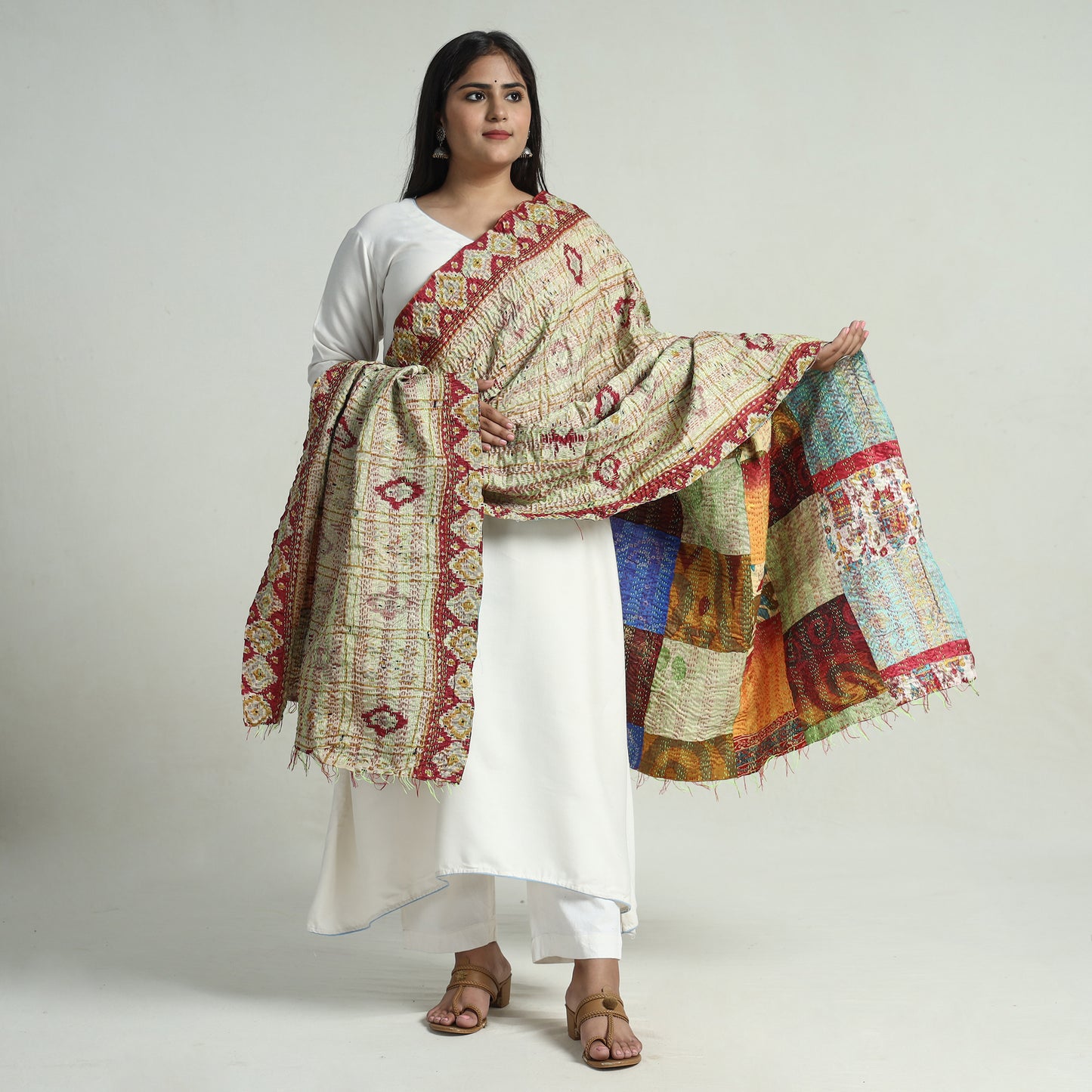 Kantha Embroidery Dupatta