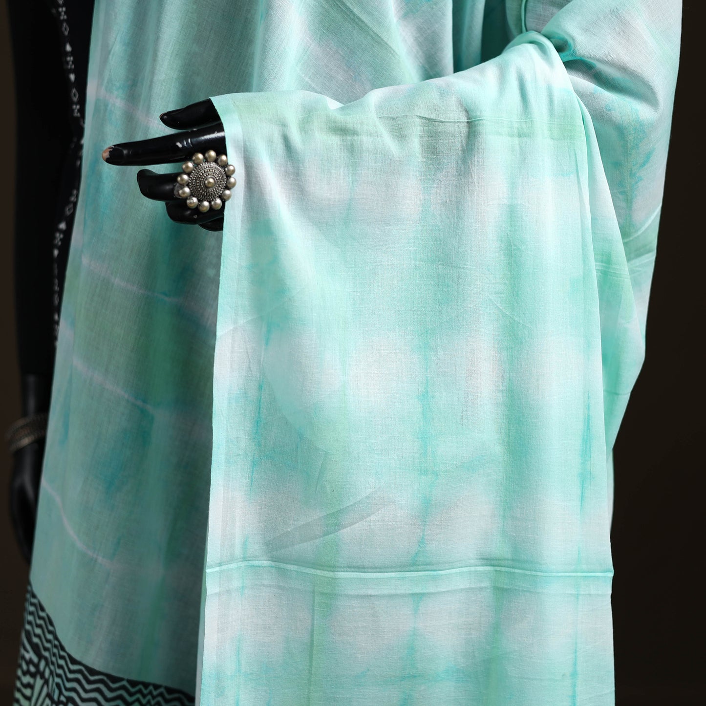 Shibori Tie-Dye Cotton Dupatta with Tassels 23