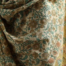 Floral Sanganeri Print Pure Merino Wool Handwoven Shawl 88