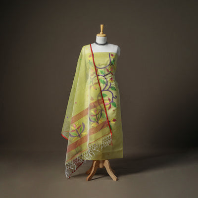 Jamdani Pure Handloom Muslin Unstitched Dress Material: Kurta with Dupatta 36