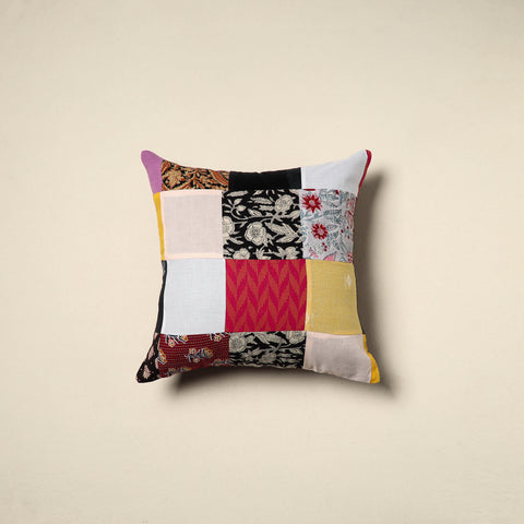 Multicolor Handcrafted Cotton Patchwork Cushion Cover