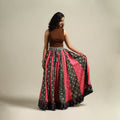 Multicolor - Bandhani Tie-Dye 24 Kali Patchwork Cotton Long Skirt 22
