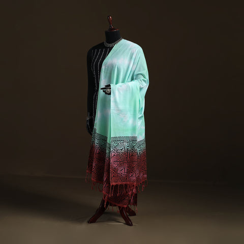 Shibori Tie-Dye Cotton Dupatta with Tassels 24