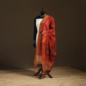 Bagh Hand Block Print Natural Dyed Tissue Zari Chanderi Silk Dupatta 28