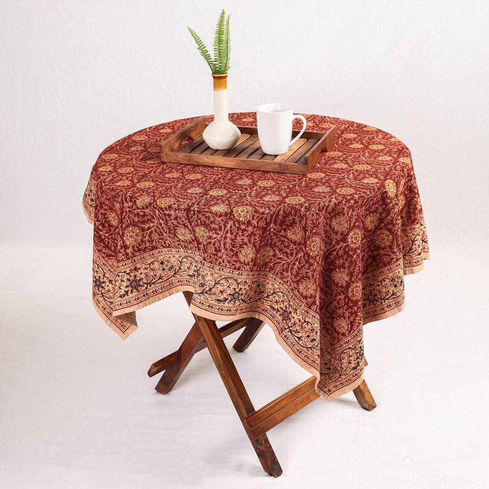 kalamkari block printed table cover