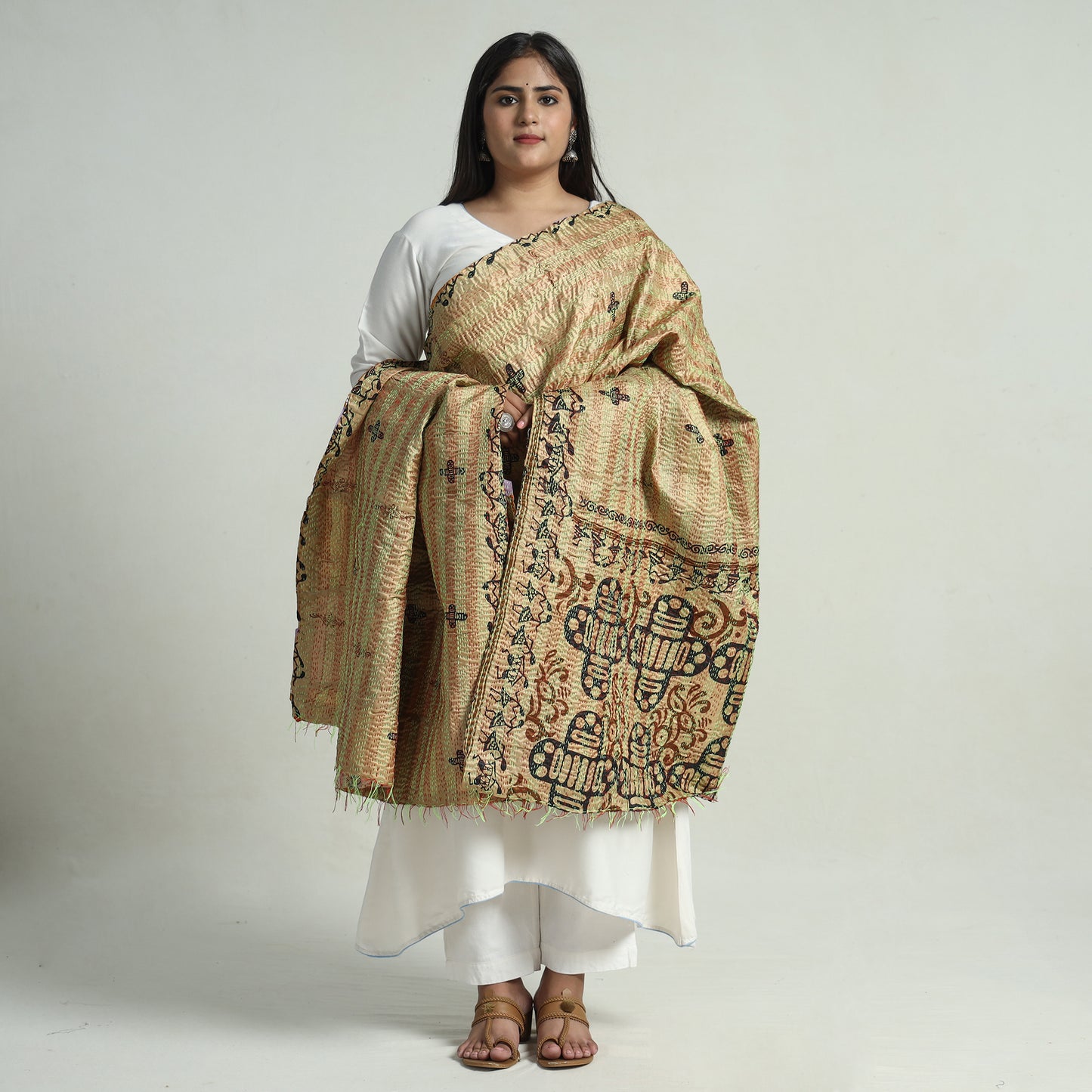 Kantha Embroidery Dupatta