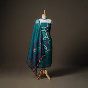 Jamdani Pure Handloom Muslin Unstitched Dress Material: Kurta with Dupatta 37