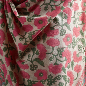 Floral Sanganeri Print Pure Merino Wool Handwoven Shawl 89