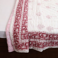 Double - Reversible Sanganeri Block Print Cotton Quilt 22