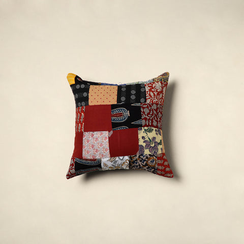 Multicolor - handcrafted cotton patchwork cushion cover 136