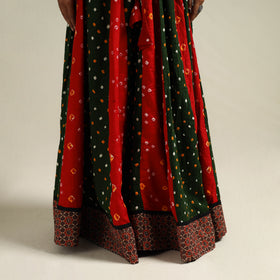 Multicolor - Bandhani Tie-Dye 24 Kali Patchwork Cotton Long Skirt 23