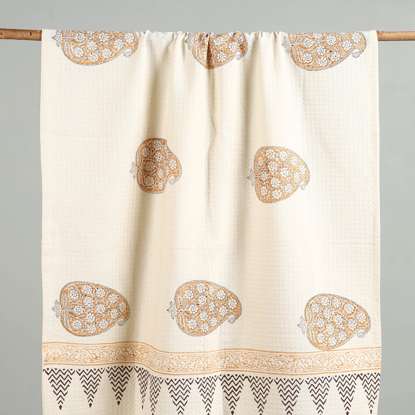 White - waffle weave handloom cotton sanganeri towel 30