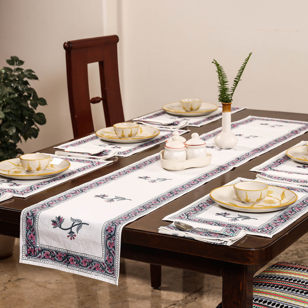 Block Printed Cotton Table Runner