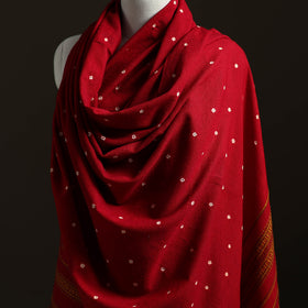 Kutch Handwoven Merino Wool Bandhani Tie-Dye Shawl 11