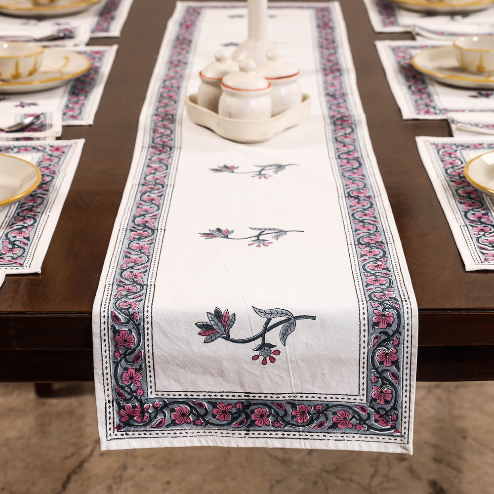 Block Printed Cotton Table Runner