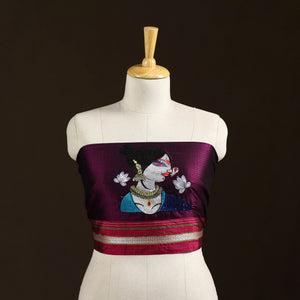 Purple - Women Embroidered Mercerised Cotton Khun Blouse Piece 21