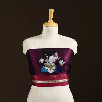 Women Embroidered Mercerised Cotton Khun Blouse Piece 21