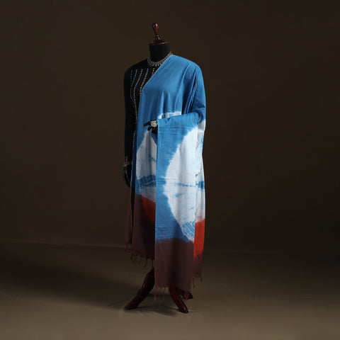 Shibori Tie-Dye Cotton Dupatta with Tassels 26
